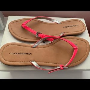 Hot pink strap sandals